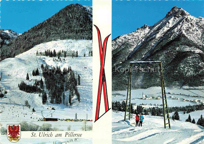 St Ulrich Pillersee Tirol AT Skipiste Skilift Wintersport Schnee Skifahrer Mehrb