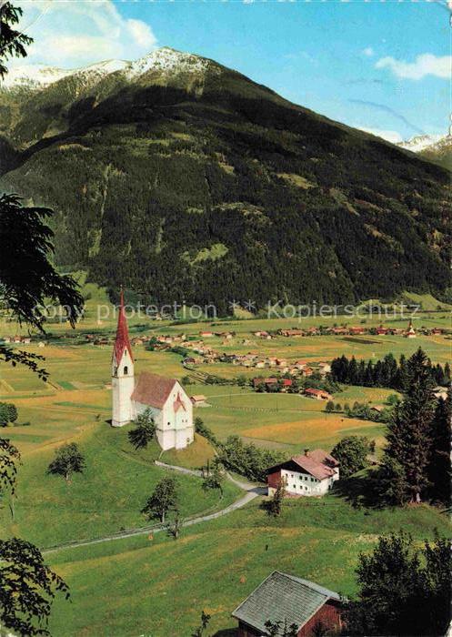 St Pankraz Sankt Pankraz Fuegenberg Tirol AT Kirche Alpental Berge Wald Wiesen B