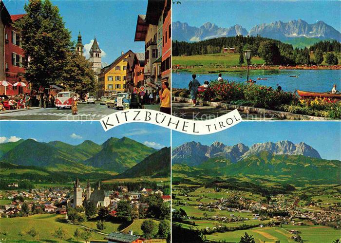 Kitzbuehel Tirol AT Hauptstrasse Schwarzsee Wilder-Kaiser Kaisergebirge Bergpano
