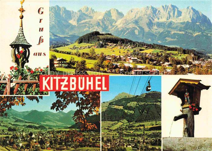 Kitzbuehel Tirol AT Wilder-Kaiser Hahnenkammbahn Seilbahn Bergpanorama Marterl B