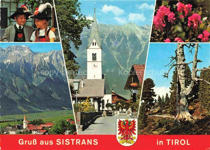 Sistrans Innsbruck Tirol AT Tiroler-Tracht Kinder Kirche Bergpanorama Alpenrosen