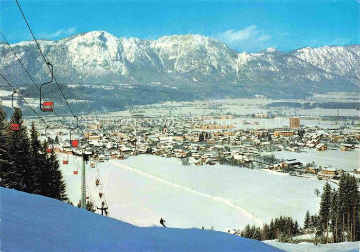Woergl  Leukental Kufstein Tirol AT Hennersberglift Sessellift Skifahrer Winterp