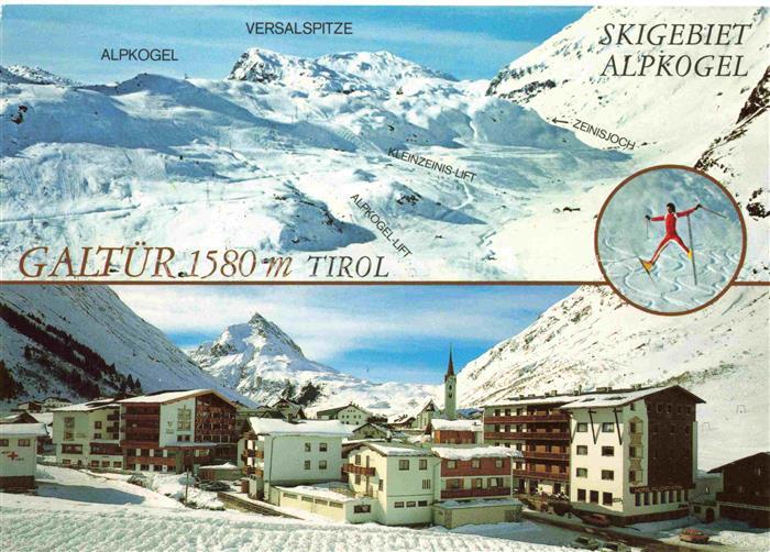 Galtuer Landeck Tirol AT Alpkogel Versalspitze Zeinisjoch Skigebiet Kirchturm Wi