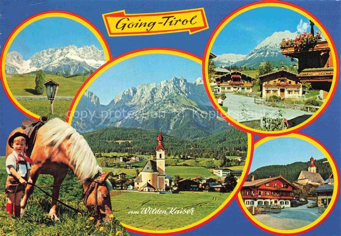 Going Ellmau Wilden Kaiser Tirol AT Wilder-Kaiser Kirchendorf Kind Haflinger Tra