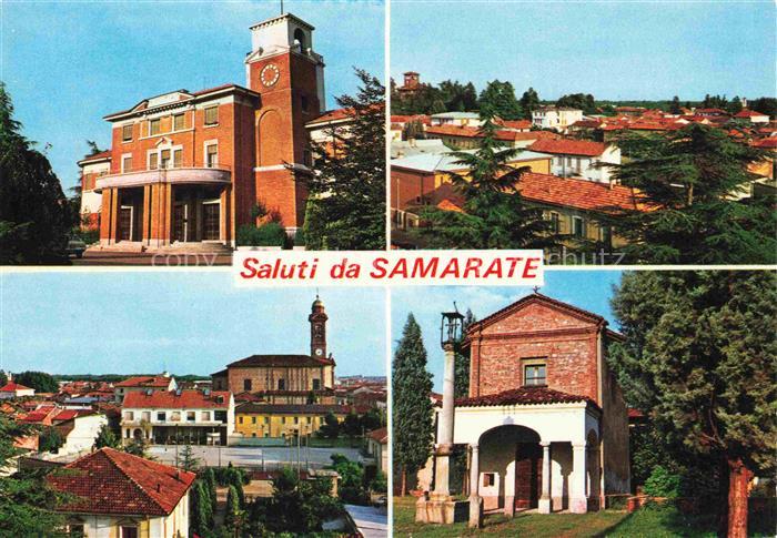 Samarate VARESE Lombardia IT Rathaus Uhrturm Stadtpanorama Kirchturm Oratorio Da