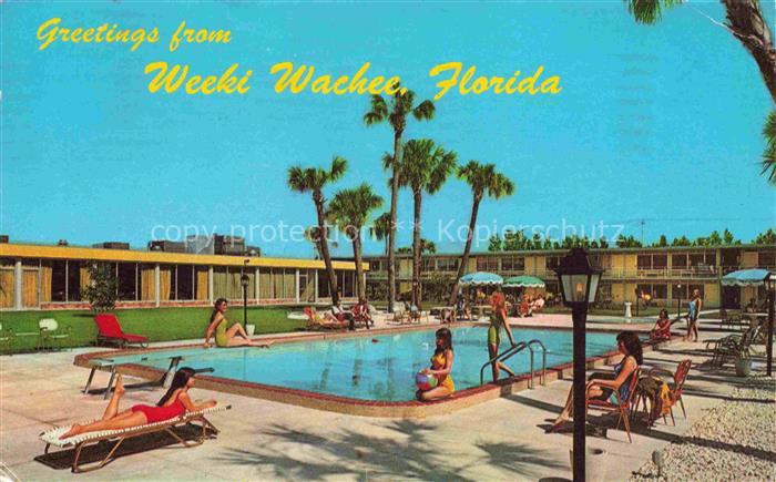 Weeki Wachee Spring Hill Florida USA Holiday-Inn Swimmingpool Palmen Liegestuehl