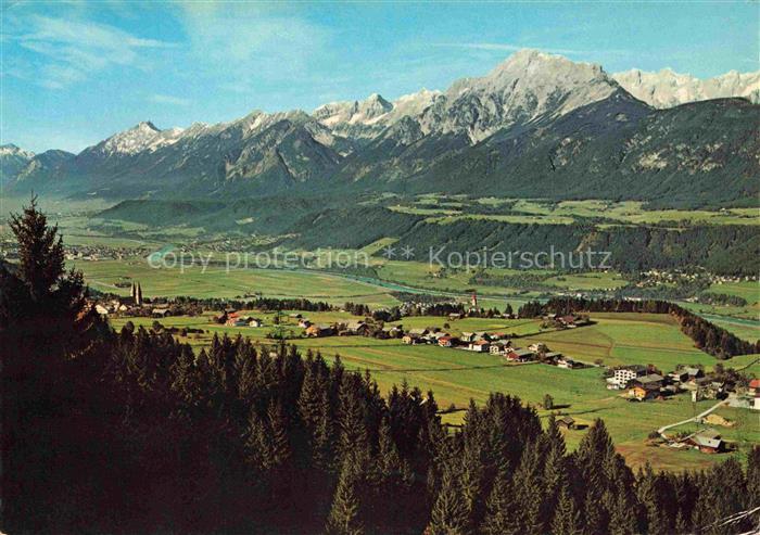 Weerberg Tirol AT Inntal Fluss Wald Bergpanorama Karwendelgebirge Dorf Kirche So