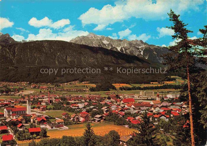 Wattens Fritzens Tirol AT Hochnissl Bergpanorama Kirche Stadtpanorama Sommer Inn