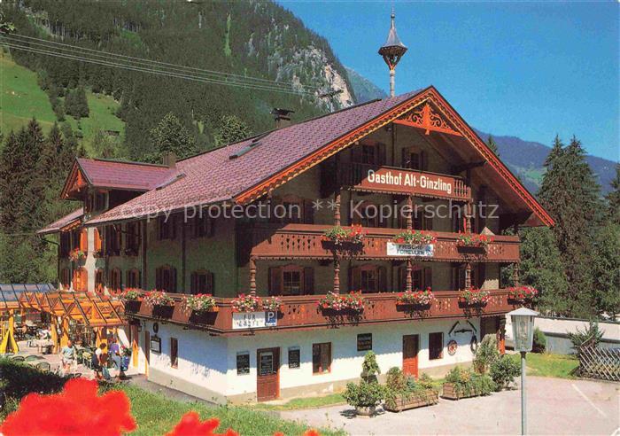Ginzling Mayrhofen Zillertal Tirol AT Gasthof Tiroler-Architektur Blumenkaesten