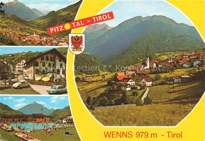 Wenns Pitztal Tirol AT Kirchturm Dorf Schwimmbad Bergpanorama Lueftlmalerei Gast