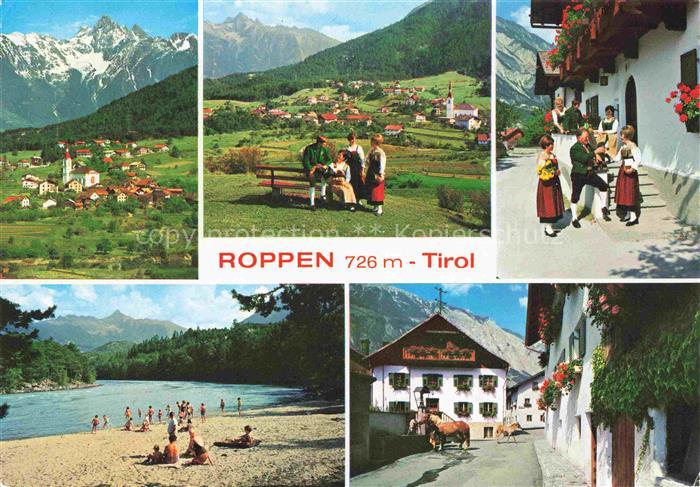 Roppen Oberinntal Tirol AT Tracht Volkskleidung Fluss Badestelle Bauernhaus Pfer