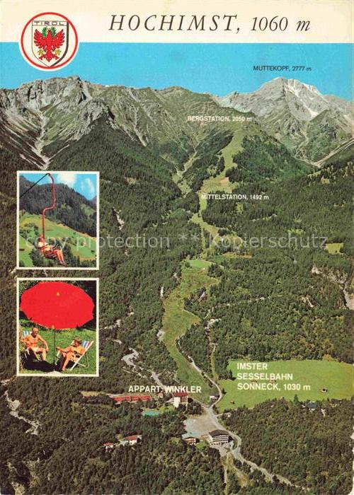 Hochimst 1060m Imst Tirol AT Hochimst Muttekopf Imster-Sesselbahn Luftbild Sesse