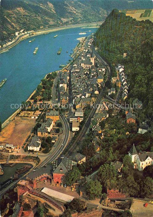 St Goar Rhein Rhein Felsen Schiffe Altstadt Kirche Bahnstrecke Burgtor