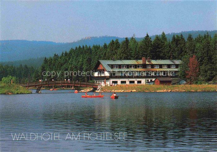 Fichtelberg 2004m Fichtelgebirge Bayreuth Bayern Fichtelsee Waldhotel See Boote