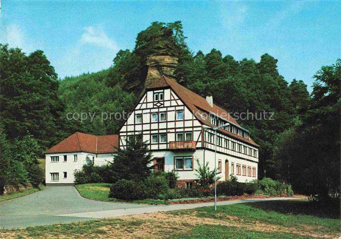 Dahn Suedwestpfalz Muettererholungsheim Fachwerkhaus Felsen Sandstein Wald Pfael