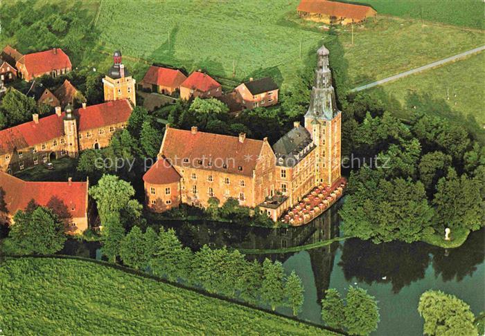 Raesfeld Schloss-Raesfeld Wasserschloss Schlossturm Burggraben Fliegeraufnahme F
