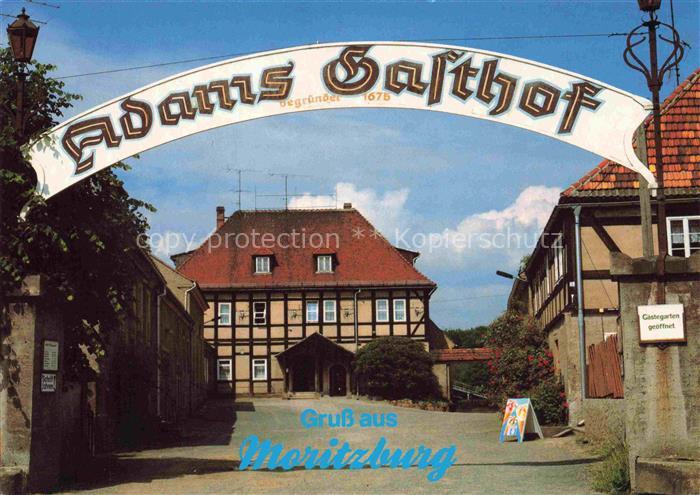 Moritzburg  Meissen Sachsen Adams-Gasthof Fachwerkhaus Torbogen Einfahrt Gasthof