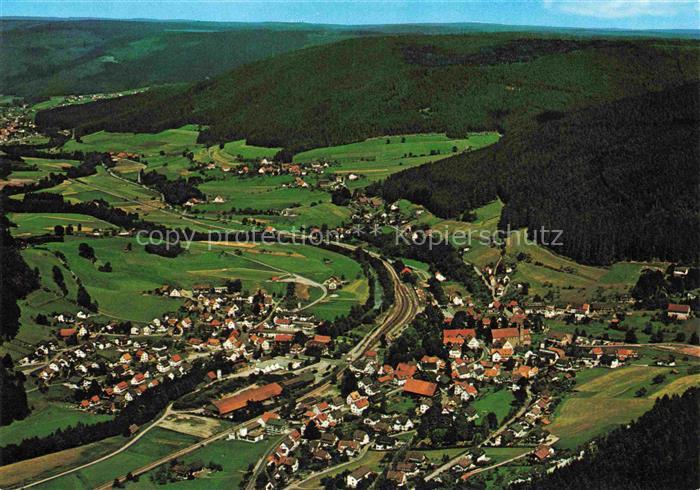 Klosterreichenbach Baiersbronn BW Fliegeraufnahme Schwarzwald Tal Eisenbahn Wald
