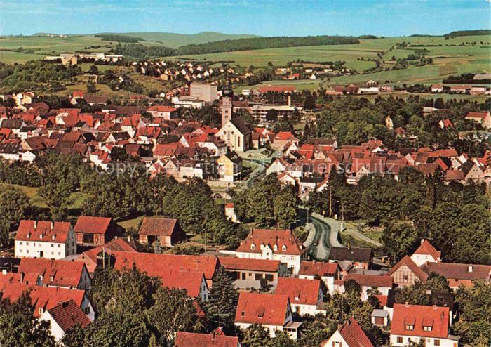 Mellrichstadt Panorama Kirche Stadt Daecher Huegel Rhoen