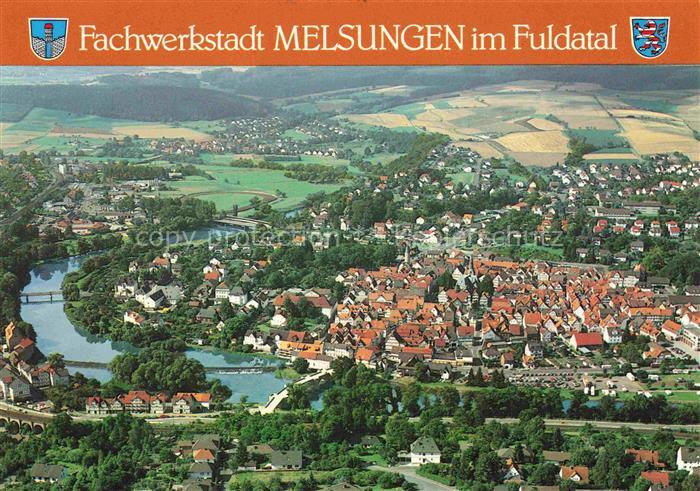 Adelshausen Melsungen Fliegeraufnahme Fuldatal Fulda Fachwerkstadt Fluss Felder