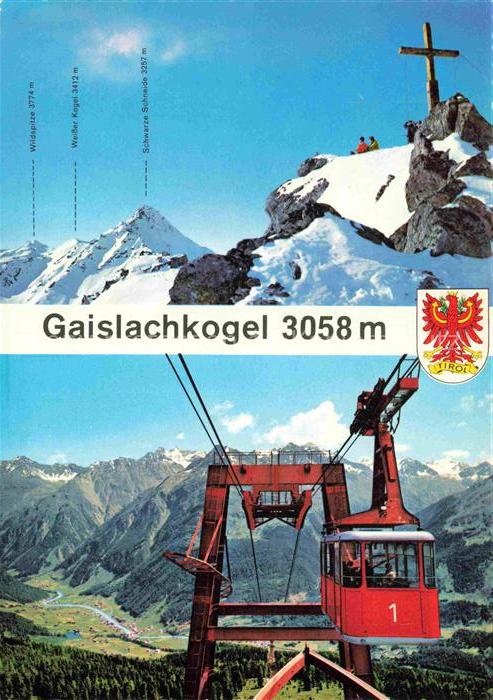 Gaislachkogel 3058m Gaislacher-Kogl Soelden oetztal AT Seilbahn Bergstation Gipf