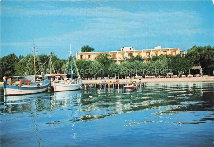 Korfu Corfu Kerkyra Greece Hotel-Dassia-Beach Hafen Segelboote Motorboot Steg Ba