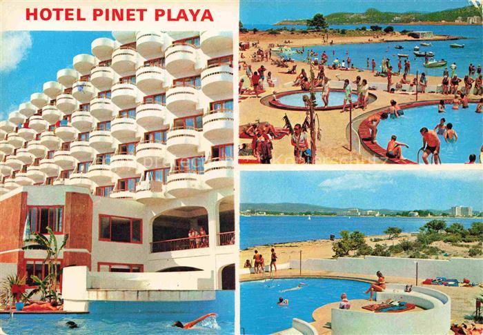 San Antonio Abad Ibiza ES Hotel-Pinet-Playa Hotelgebaeude Pool Strand Badegaeste