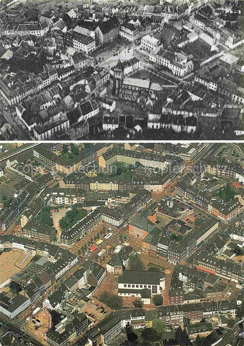 Juelich Stadtzentrum Fliegeraufnahme Altstadt Kirche Daecher Historisch-Vergleic