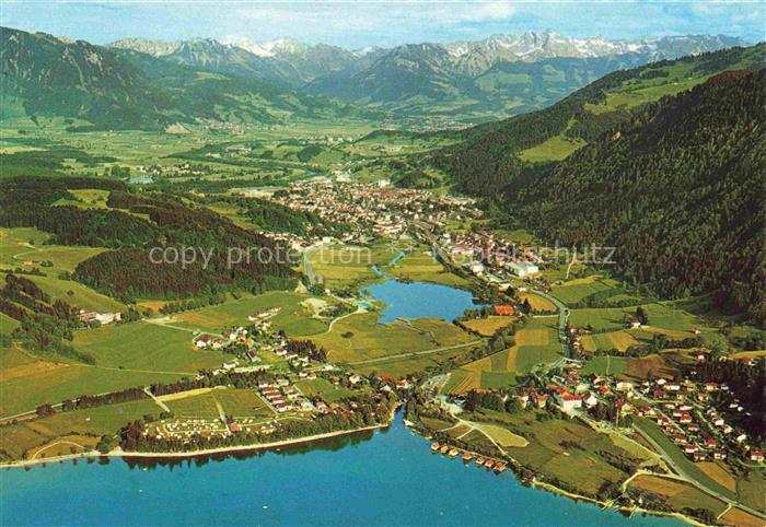 Reute Immenstadt Alpsee Buehl Allgaeuer-Hochgebirge Fluss Tal Berge Waelder Wies
