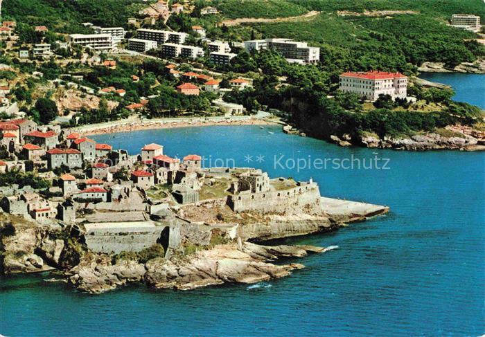 Ulcinj Montenegro Altstadt Festung Halbinsel Bucht Strand Hotels Adria Luftaufna