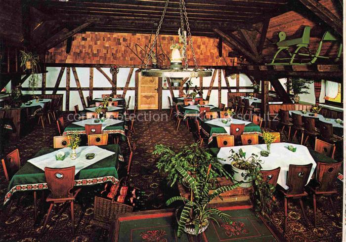 Gremmelsbach Triberg Schwarzwald BW Gaststube Fachwerkstil Holzbalken Holzstuehl