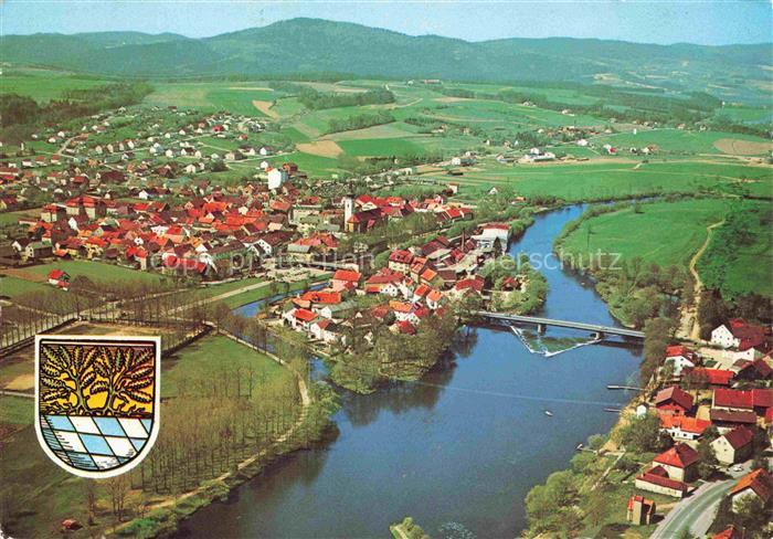Bergham Nittenau Regen Fluss Bruecke Stadtpanorama Naturpark-Vorderer-Bayerische