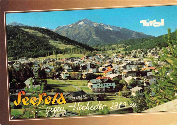 SEEFELD Tirol AT Hocheder Sonnendorf Dorfansicht Bergpanorama Herbst Tirol