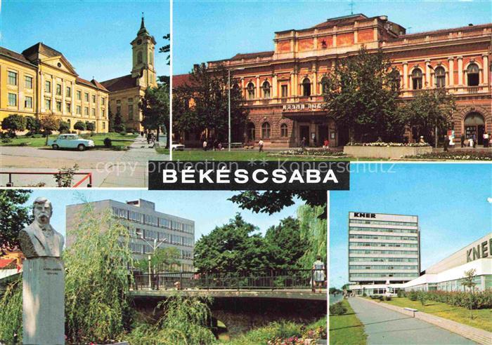 Bekescsaba HU Rathaus Kirche Theater Hochhaus Denkmal Bueste Mehrbildkarte Stadt