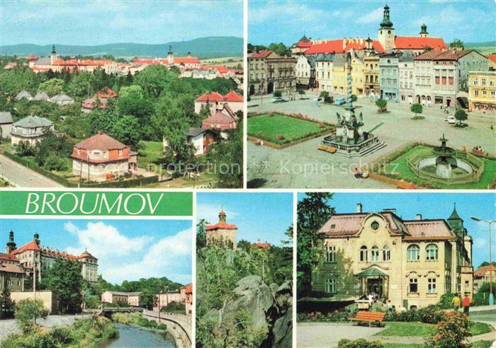 Broumov Braunau Boehmen CZ Náměstí Pestsaeule Brunnen Kloster Broumovské-stěny F