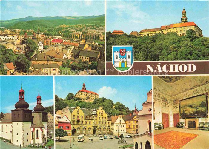 Nachod Koeniggraetz CZ Zámek Kostel Náměstí Hotel-U-Beránka Španělský-sál Stadtp