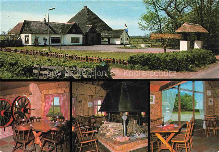 De Koog Texel NL Catharinahoeve Eethuis Reetdach Bauernhof Kamin Restaurant Holz