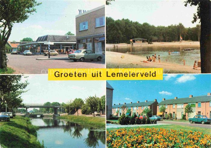 Oudleusen Lemelerveld Einkaufszentrum Badestrand See Kanal Bruecke Wohngebiet St