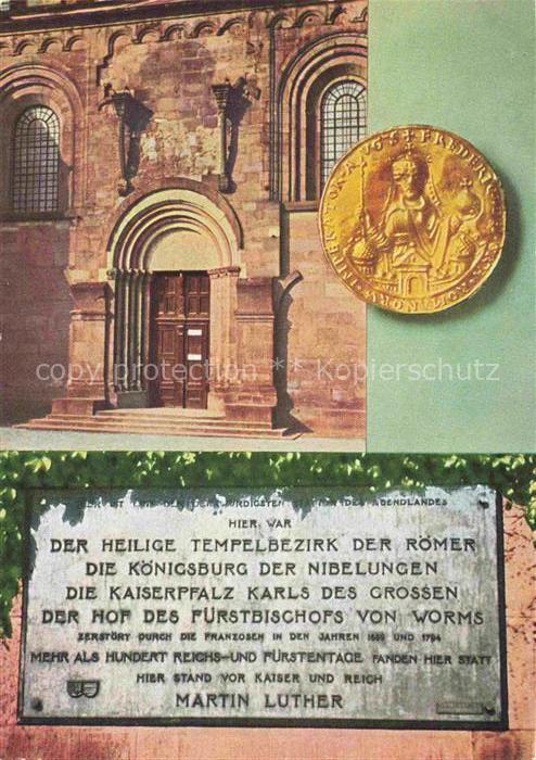 Leiselheim Worms Dom-zu-Worms Kaiserportal Goldene-Bulle Inschrifttafel Schlossp