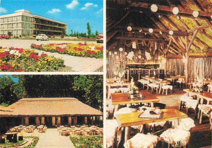 Balatonszeplak Plattensee HU Hotel Gaststaette Reetdach Restaurant Innenraum Blu