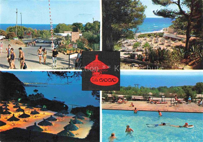 Calonge Costa Brava Cataluna ES Cala-GOGO Strand Schwimmbad Camping Sonnenschirm