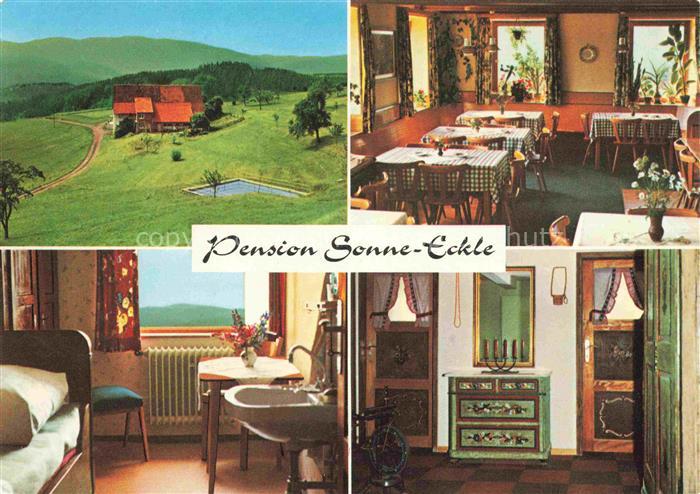 Siegelau Pension-Sonne-Eckle Schwarzwald Elztal Panorama Teich Gaststube Zimmer