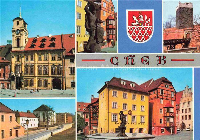 Cheb Eger CZ Rathaus Spalicek Marktplatz Stadtturm Brunnen Wappen Ohre Altstadt