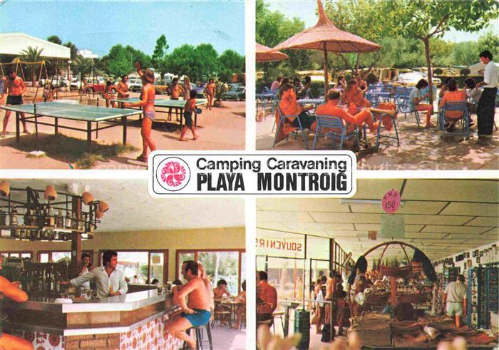Playa Montroig Tarragona ES Camping Caravaning Tischtennis Sonnenschirm-Terrasse