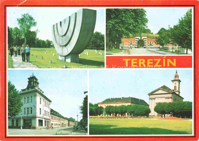 Terezin Theresienstadt CZ Menora-Denkmal Gedenkstaette Kleine-Festung Mahnmal Ki