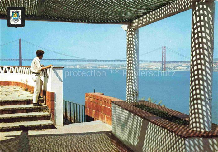 Almada Setubal PT Miradouro-da-Boca-de-Vento Ponte-Salazar Tejo Haengebruecke Au