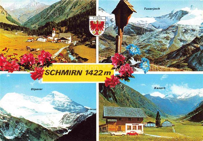 Schmirn Innsbruck Tirol AT Tuxerjoch Olperer Kasern Alpenrosen Bildstock Gletsch