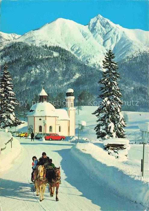 SEEFELD Tirol AT Seekirchlein Pferdeschlitten Schlittenfahrt Reitherspitze Schne