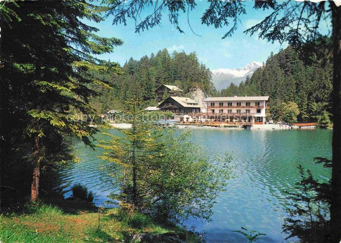 Tristach Lienz Tirol AT Schleinitz Hotel Alpensee Bootsanlegesteg Nadelwald Laer