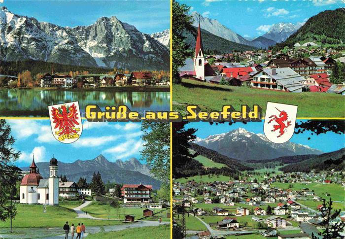 SEEFELD Tirol AT Wildsee Seekirchl Ortspanorama Sommerlandschaft Berge See
